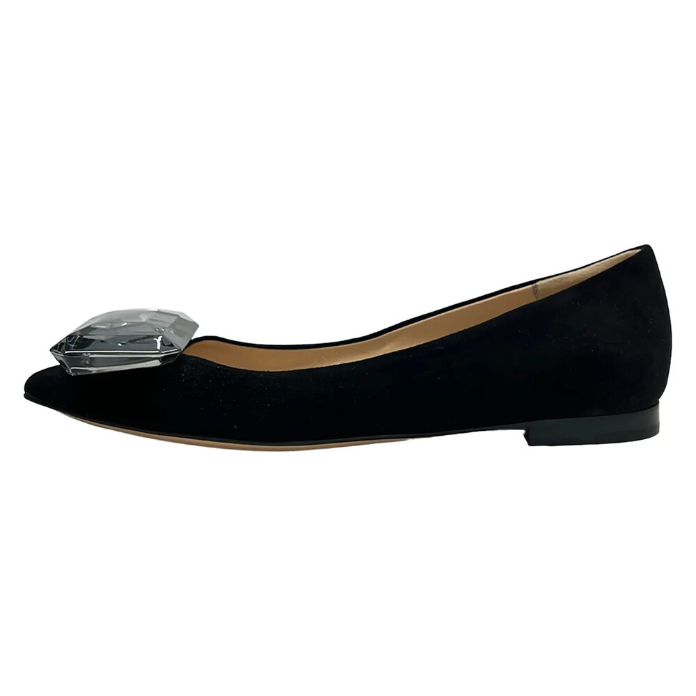 Gianvito Rossi Black Gray Suede Plastic #346392G52B